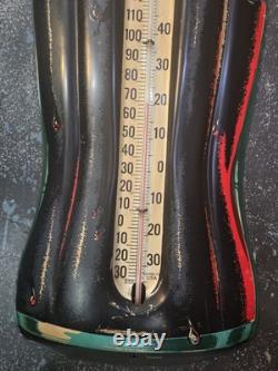 COCA COLA Bottle THERMOMETER Vintage 29 Original 1960 Tin COKE Sign USA #858