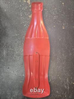 COCA COLA Bottle THERMOMETER Vintage 29 Original 1960 Tin COKE Sign USA #858