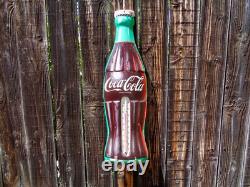 COCA COLA Bottle Thermometer Vintage 29 ORIGINAL 1960's Tin COKE Sign
