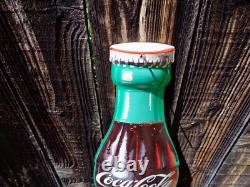 COCA COLA Bottle Thermometer Vintage 29 ORIGINAL 1960's Tin COKE Sign