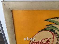 COCA-COLA COKE 1950s WOOD TRUCK PANEL SIGN SODA BOTTLE CAP SPRITE BOY