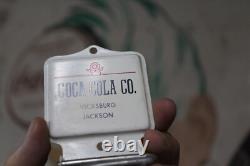 COCA-COLA CO. PAINTED METAL BROOM HOLDER SIGN BOXED DEALER VINTAGE 1950s NOS