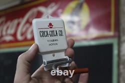 COCA-COLA CO. PAINTED METAL BROOM HOLDER SIGN BOXED DEALER VINTAGE 1950s NOS