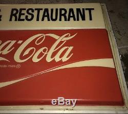 COCA COLA Coke SIGN Restaurant Original Light Up DOUBLE SIDE Retail VINTAGE