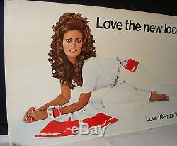 COCA COLA DELIVERY TRUCK CARDBOARD POSTER SIGN 66 X 33 RAQUEL WELCH 1970s