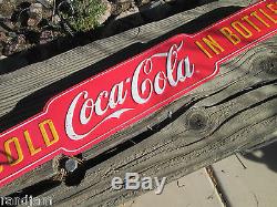 COCA COLA DOOR PUSH ICE COLD BOTTLES COOL old school look Soda Pop Advertising