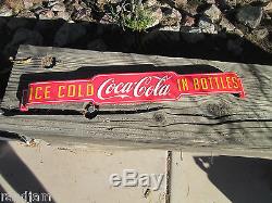 COCA COLA DOOR PUSH ICE COLD BOTTLES COOL old school look Soda Pop Advertising