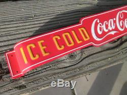 COCA COLA DOOR PUSH ICE COLD BOTTLES METAL COOL old school look Advertising