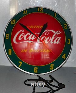 COCA COLA Double Bubble Light Up Clock Sign Unused! 15 soda pop