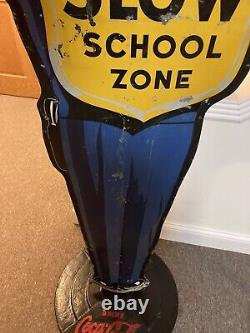 COCA COLA Double Sided School Crossing Guard Policeman SIgn
