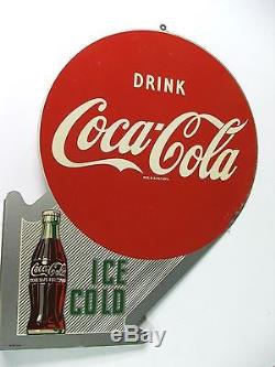 Coca Cola Flange Metal Sign. 1953 Original Vg Shape 22 1/2 X 18 A-m 3-53