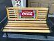 COCA COLA FOUNTAIN SERVICE CAST IRON BENCH withSIGN, Oak Slates LOCAL PICKUP ONLY