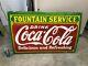 COCA COLA FOUNTAIN SVC LARGE, HEAVY PORCELAIN SIGN (36x 24), VERY NICE SIGN
