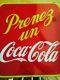 COCA-COLA FRENCH DOUBLE SIDED METAL VINTAGE LARGE BUILDING ADVERTISING SIGN