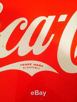 COCA-COLA FRENCH DOUBLE SIDED METAL VINTAGE LARGE BUILDING ADVERTISING SIGN
