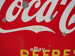 COCA COLA LOLLIPOP SIGN WITH BASE 2 SIDED PORCELAIN 1930 1940 Coke Button