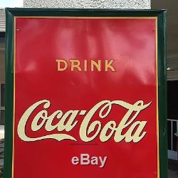 COCA COLA Large Metal Sign 1941 Vintage Advertising Sign Amazing! 54 x 19 in