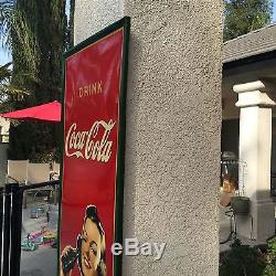 COCA COLA Large Metal Sign 1941 Vintage Advertising Sign Amazing! 54 x 19 in