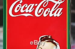 COCA COLA Large Metal Sign 1942 Vintage Advertising Sign Amazing! 54 x 19 in