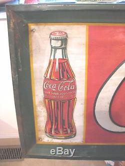 Coca Cola Super Rare Metal Sign With 2 1923 Christmas Bottles, Dated 1929 W@w
