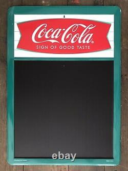 COCA-COLA Sign of Good Taste Metal Soda Chalkboard Sign, 28 x 20