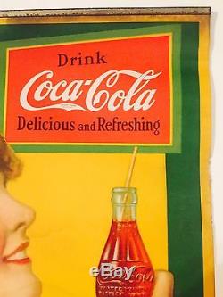 COCA COLA Vintage Advertising PAPER SIGN HANGER SIGN 1920'2 RARE Sign