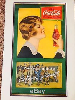 COCA COLA Vintage Advertising PAPER SIGN HANGER SIGN 1920'2 RARE Sign