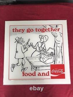 COKE FOOD GO TOGETHER SIGN 1973 AUTHENTIC Trade Show NOS Coca-Cola 15 X 15 Rare
