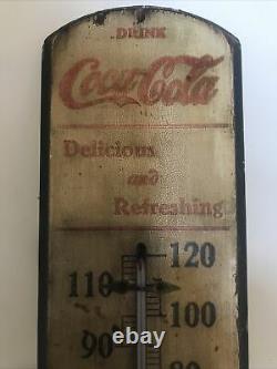 C. 1905 Vintage Coca Cola Wood Thermometer