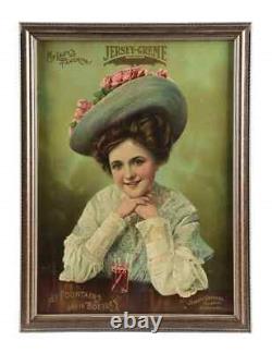 C. 1908 Holy Grail Rare Unlisted Jersey Creme Hilda Clark Cola Soda Fountain Sign