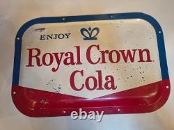 C. 1950s Original Vintage Enjoy Royal Crown Cola Sign Metal RC Cola Soda Coke