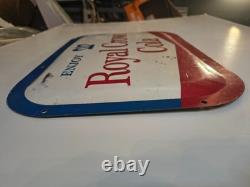 C. 1950s Original Vintage Enjoy Royal Crown Cola Sign Metal RC Cola Soda Coke