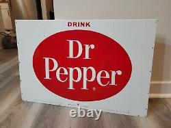 C. 1960s Original Vintage Drink Dr. Pepper Sign Metal Rack Topper Coke Pepsi Soda