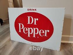 C. 1960s Original Vintage Drink Dr. Pepper Sign Metal Rack Topper Coke Pepsi Soda