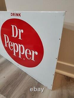 C. 1960s Original Vintage Drink Dr. Pepper Sign Metal Rack Topper Coke Pepsi Soda