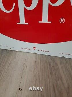 C. 1960s Original Vintage Drink Dr. Pepper Sign Metal Rack Topper Coke Pepsi Soda