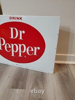 C. 1960s Original Vintage Drink Dr. Pepper Sign Metal Rack Topper Coke Pepsi Soda