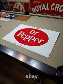 C. 1960s Original Vintage Drink Dr. Pepper Sign Metal Rack Topper Coke Pepsi Soda