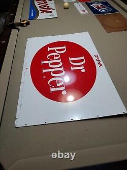 C. 1960s Original Vintage Drink Dr. Pepper Sign Metal Rack Topper Coke Pepsi Soda