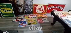 C. 1960s Original Vintage Drink Dr. Pepper Sign Metal Rack Topper Coke Pepsi Soda