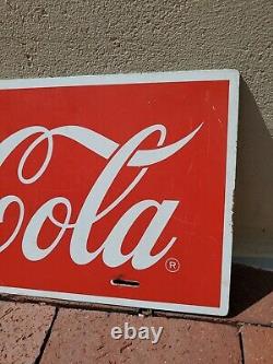 C. 1960s Original Vintage Enjoy Coca Cola Sign Metal Coke Rack Topper Soda Gas