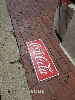 C. 1960s Original Vintage Enjoy Coca Cola Sign Metal Coke Rack Topper Soda Gas