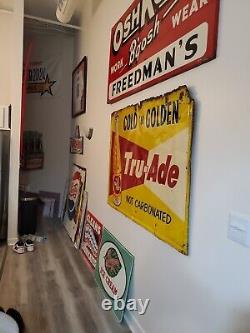 C. 1960s Original Vintage Enjoy Coca Cola Sign Metal Coke Rack Topper Soda Gas