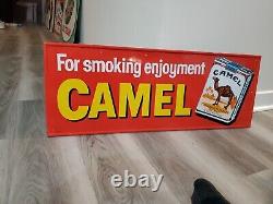 C. 1960s Original Vintage Enjoy Coca Cola Sign Metal Coke Rack Topper Soda Gas