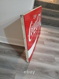 C. 1960s Original Vintage Enjoy Coca Cola Sign Metal Coke Soda AM120 Authentic