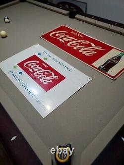 C. 1960s Original Vintage Enjoy Coca Cola Sign Metal Fountain Service Ice Coke