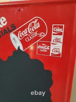 C. 1980s Original Vintage Coca Cola Sign Metal Cherry Coke Specials Rare NOS MINT