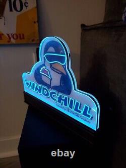 C. 1995 Original Vintage Coca Cola Sign Windchill Light Up Neon Penguin Icee RARE