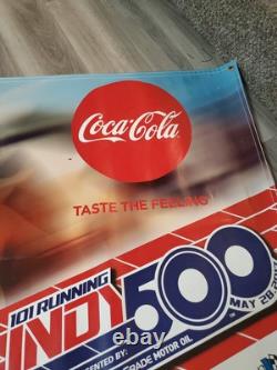 C. 2017 Indy 500 Banner Sign Indianapolis Motor Speedway Coca Cola Coke RARE! IMS