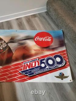C. 2017 Indy 500 Banner Sign Indianapolis Motor Speedway Coca Cola Coke RARE! IMS